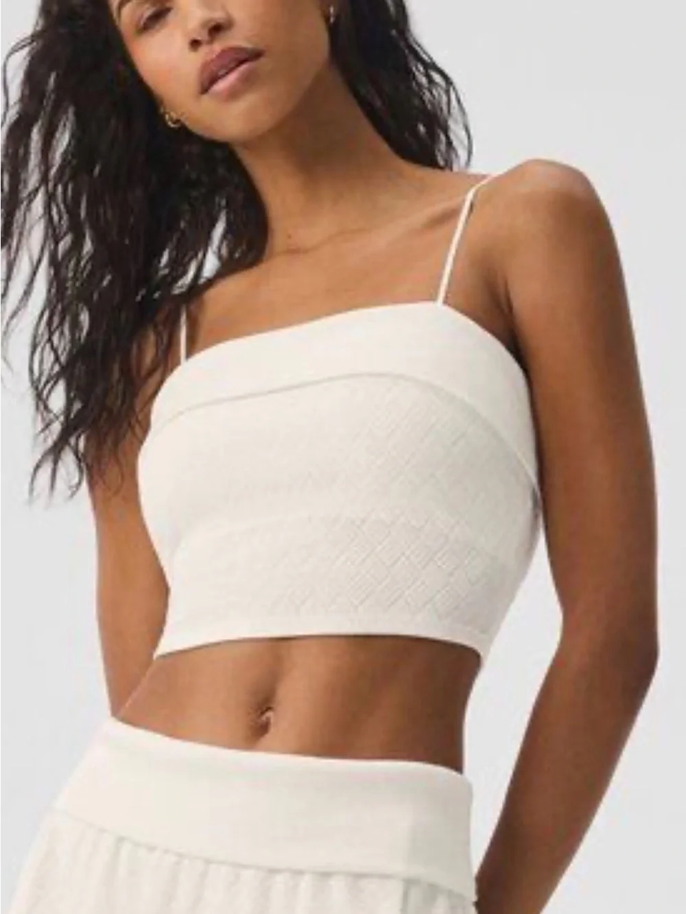 ALO Yoga Cream Knit Cropped Cami Tank